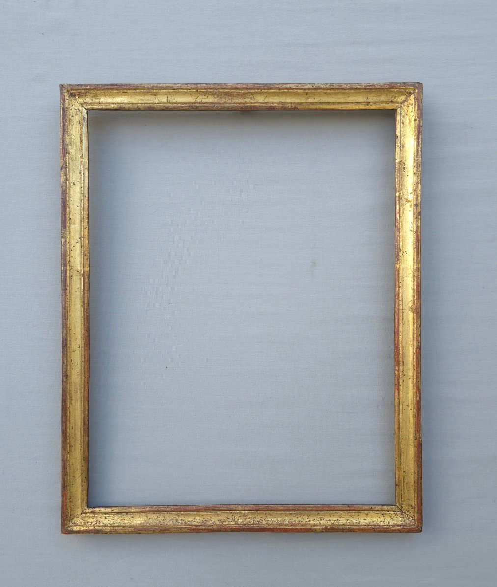 Early 19th-century Gilded Wood Frame With A Rebate: 26 X 33 Cm