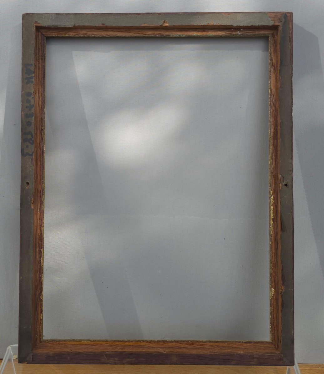 Cadre début XXe bois et stuc doré feuillure : 29,4 x 22,2 cm-photo-3
