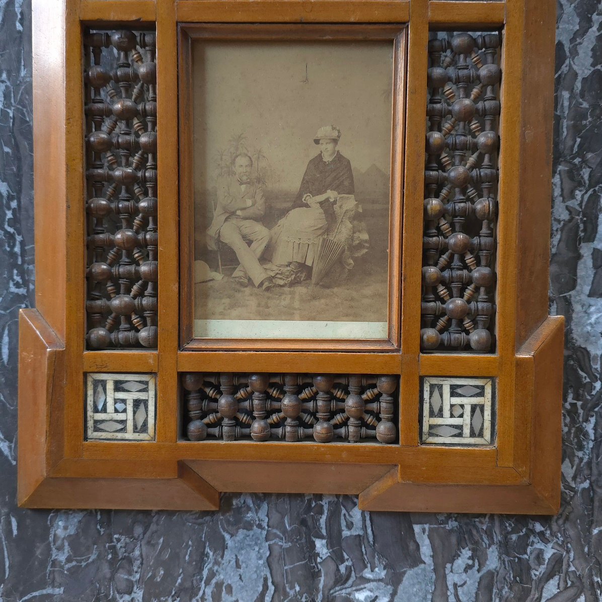 Early 20th-century Orientalist-style Mashrabiya Frame-photo-4