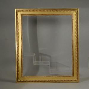 Frame First Half 19th Century Golden Leaf Gold Ribbon And Row Of Pearls Louis XVI Style