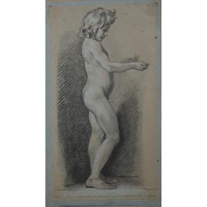 Louis Marin Bonnet (1743-1793) Academy Of Young Boy After Bouchardon 18th Century Print