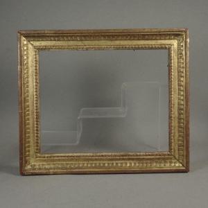 Louis XVI Gilded Wood Frame Rabbet: 27 X 22 Cm