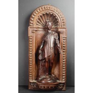God Mercury Carved Wood 19th Century Or Before Total Height; 34.5cm