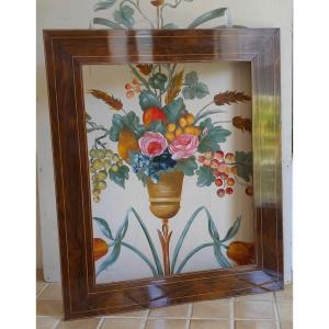 Cadre Charles X placage palissandre et filets feuillure : 33 x 41 cm