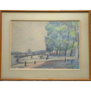 E.Febvre XXe Notre Dame bords de Seine circa 1950