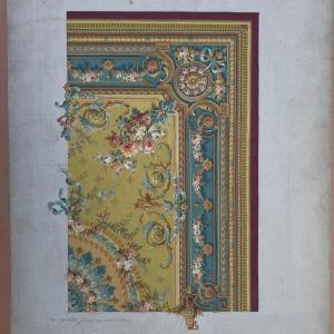 C.Libert Paris projet plafond style Napoléon III gouache
