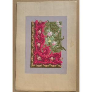 C.Libert Paris projet plafond style Louis XVI gouache