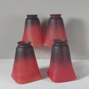 4 Schneider Art Deco Glass Paste Tulips