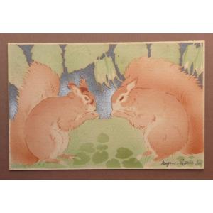 Manzana Pissarro Squirrels Stencil Numbered 8/100