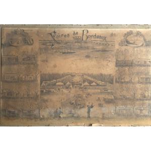 Foires De Bordeaux Place Des Quinconces Circa 1900 Drawing By Paul F. Martin