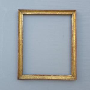 Mid-19th-century Gilded Wood Frame With A Rebate: 30.5 X 25 Cm