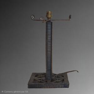 Grand Pied de lampe Art- Déco fer forgé