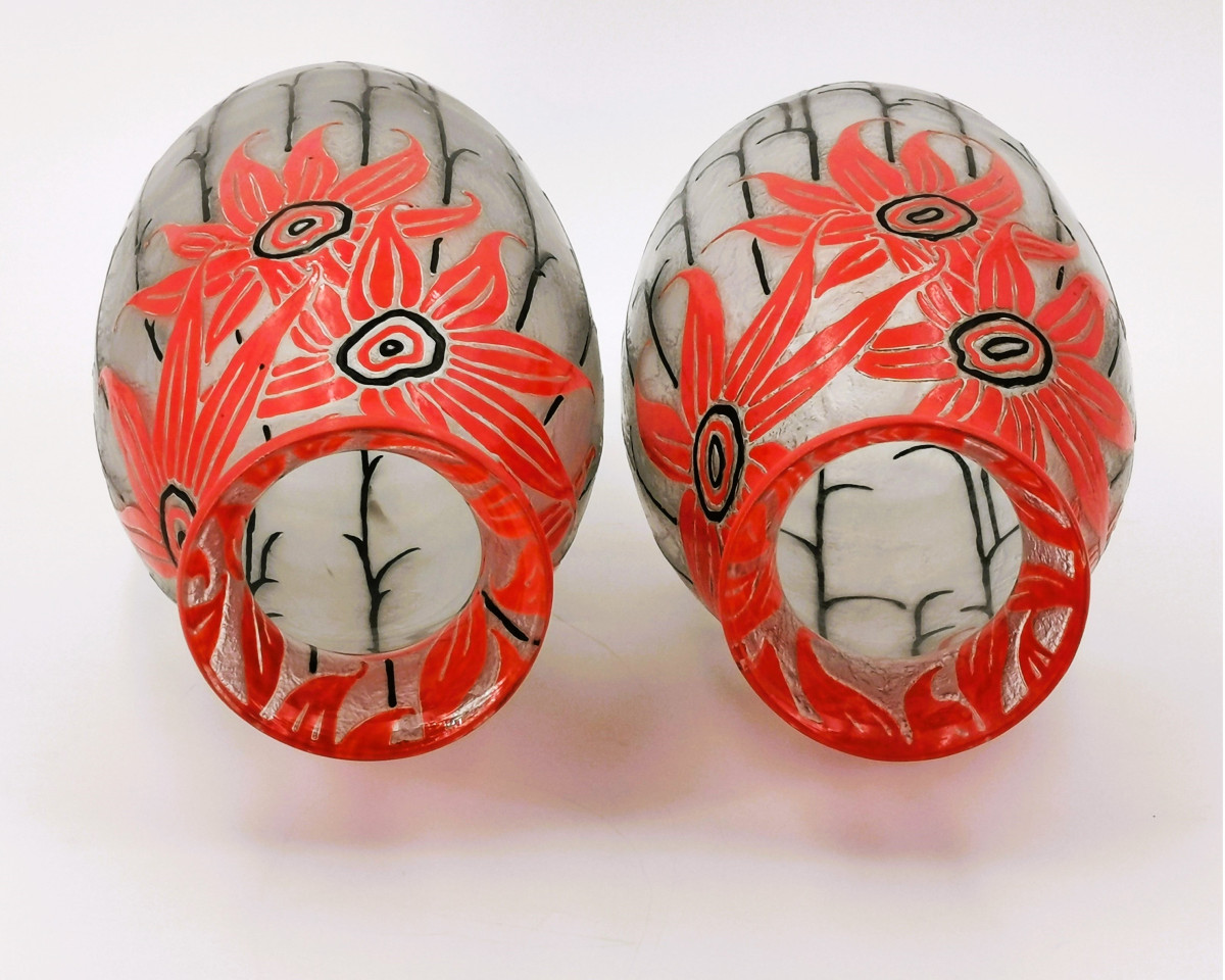 Paire de grands vases Legras de la période Art Déco-photo-2