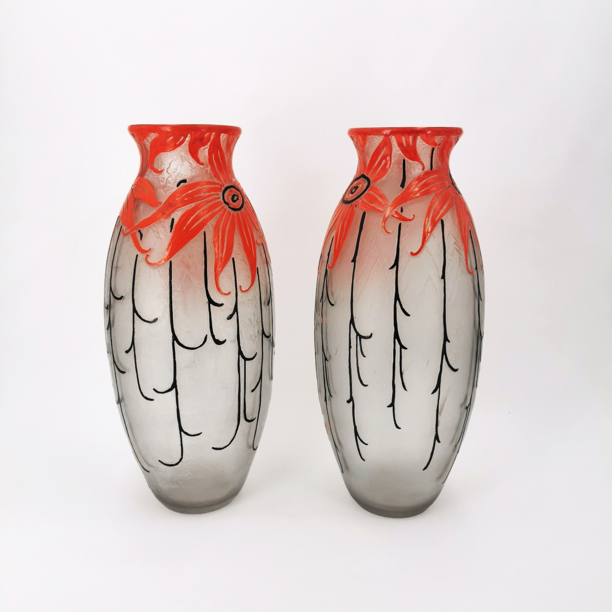 Paire de grands vases Legras de la période Art Déco-photo-2