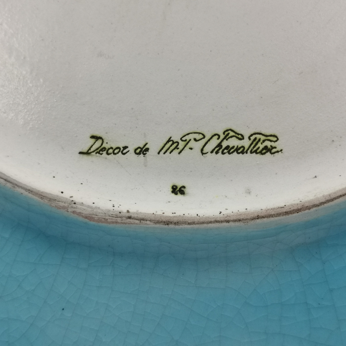 Important plat en émaux de Longwy , modèle Vendôme de Maurice-Paul Chevallier-photo-1