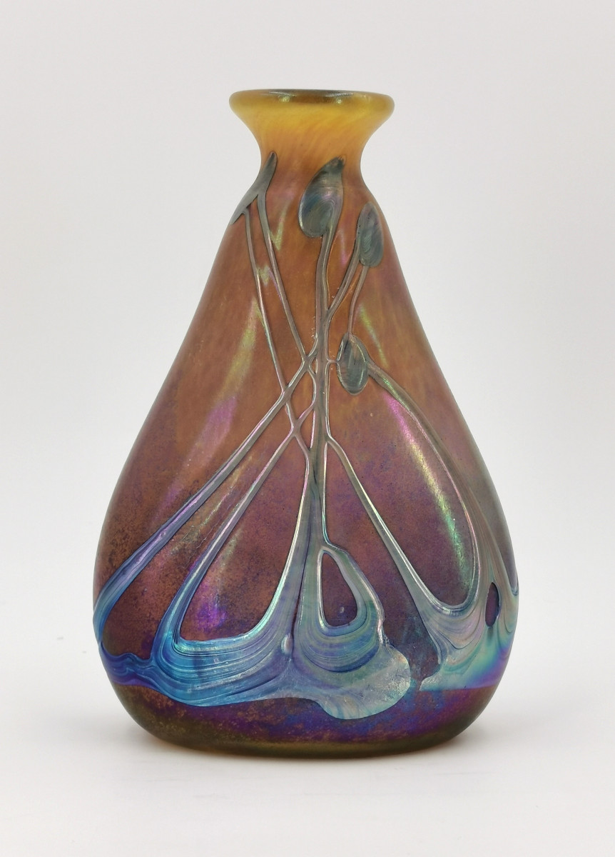 Vase With Metallic Reflections By Michèle Luzoro, Biot Glassworks