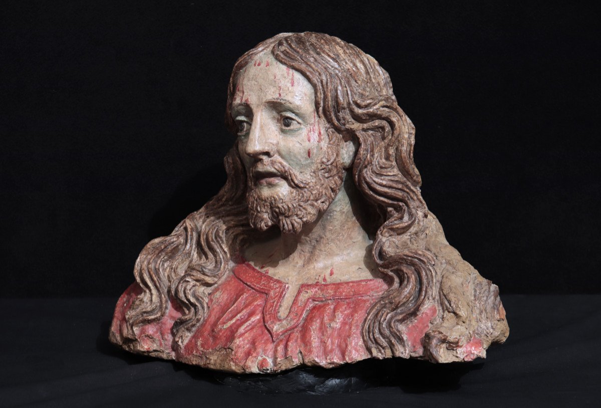 Buste Du Christ En Terre Cuite, Italie 16e Siècle