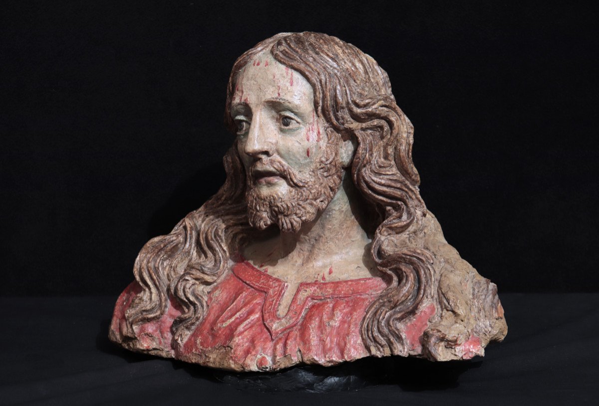 Terracotta Bust Of Christ, Italy, 16th Century