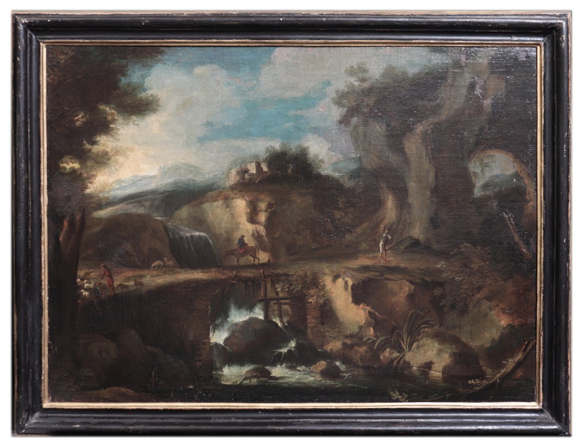 Peinture : Paysage, Italie, 18e Siècle