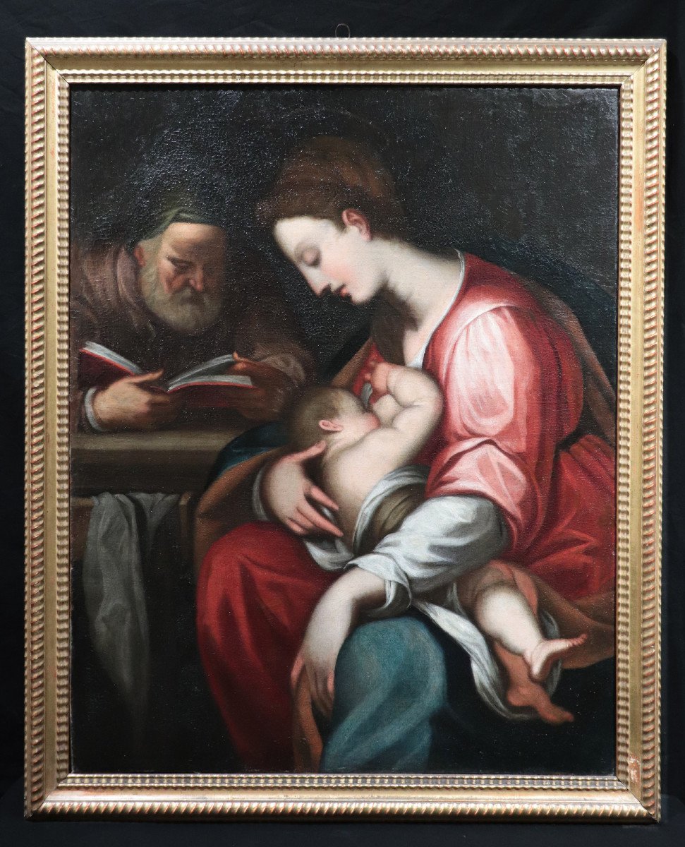 Giovanni Battista Paggi (genoa, 1554-1627) - Holy Family-photo-2