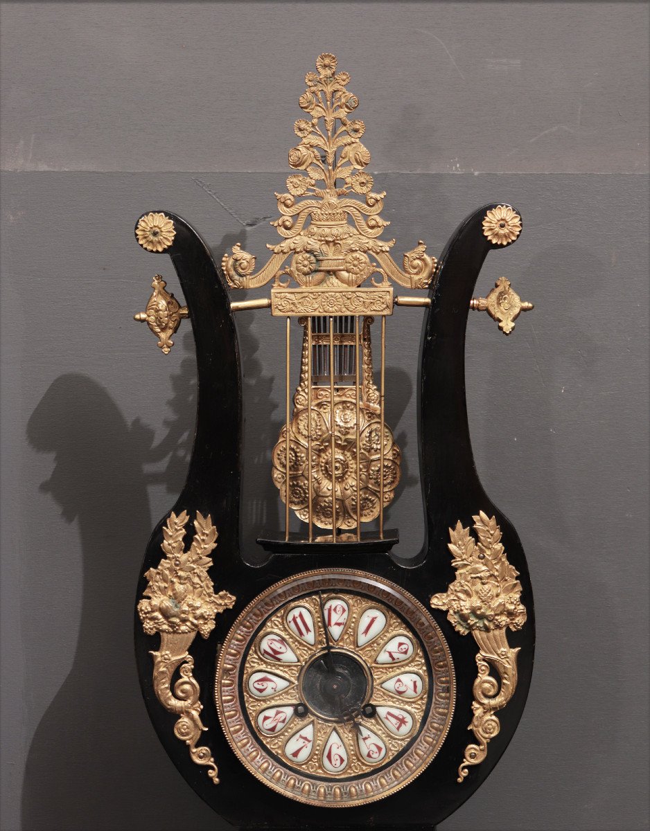 Pendule Lyre, époque Empire - Début 19e Siecle-photo-4