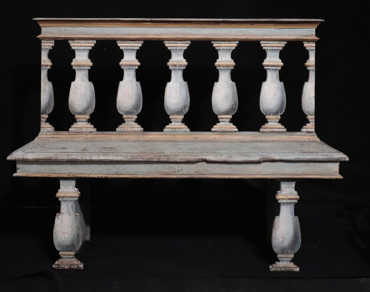 Pair Of Lacquered Benches, Tuscany, Late 17th Century-photo-3