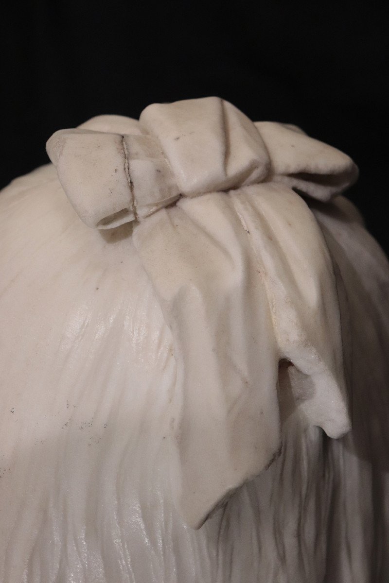 Marble Sculpture: Antonio Tantardini (milan 1829-1879)- Maiden-photo-3