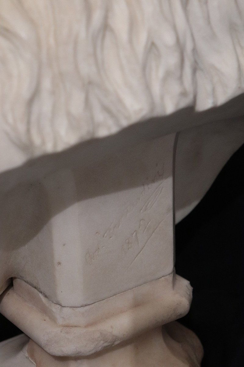 Marble Sculpture: Antonio Tantardini (milan 1829-1879)- Maiden-photo-4