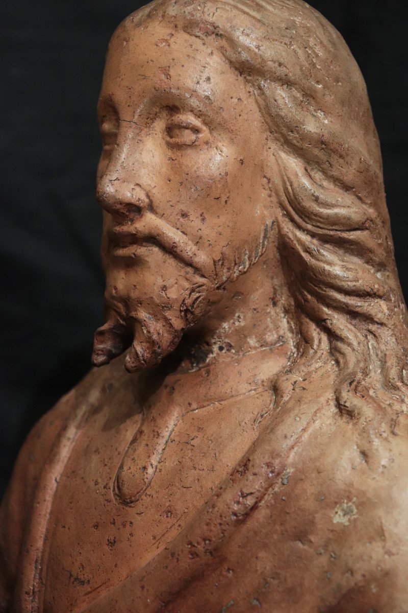 Buste Du Christ En Terre Cuite, Toscane, 16e Siècle-photo-4