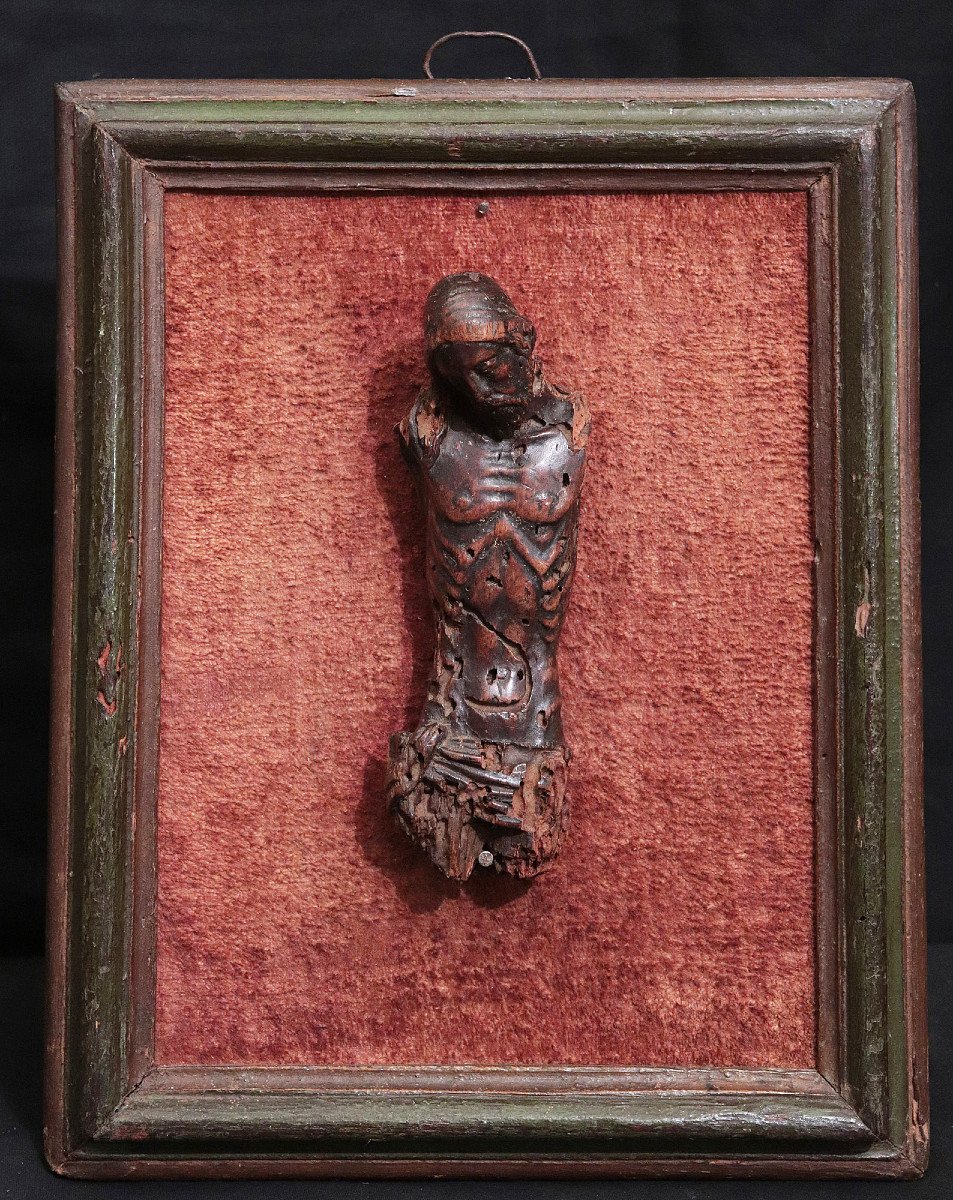 Christ En Bois Avec Cadre, Toscane, 16e Siècle