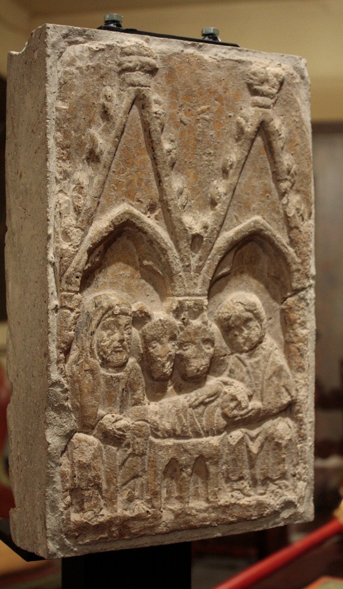 Sculpture En Pierre "nativité" 14eme Siecle-photo-2