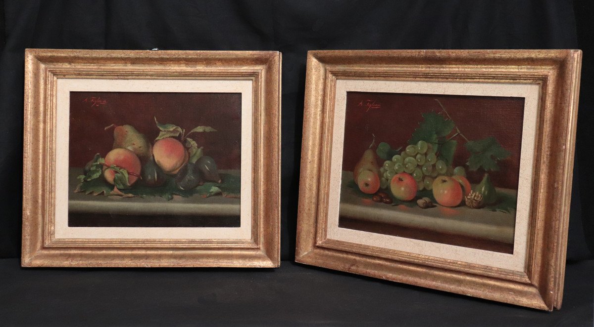 Angelo Figlinesi (florence Late 19th - Early 20th Century) - Pair Of Still Lifes-photo-2