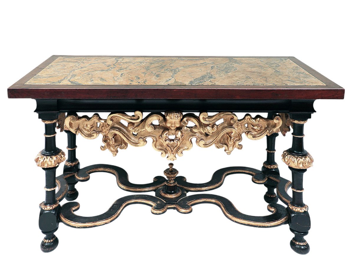 Console Avec Scagliola, Florence, 17e Siècle