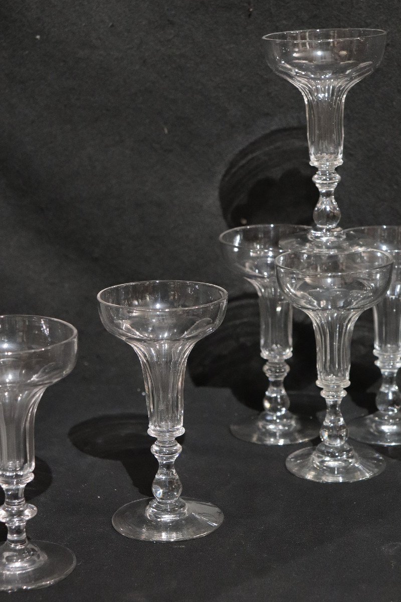Set Of 8 Champagne Glasses, France, Early 20th Century-photo-3