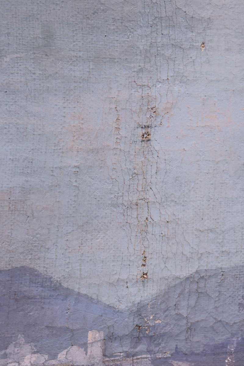 Large Painting: Pair Of Angels, Tuscany, 1900s H203cm-photo-1