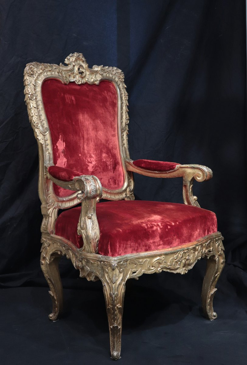 Fauteuil Doré, Rome,  18e Siècle-photo-2