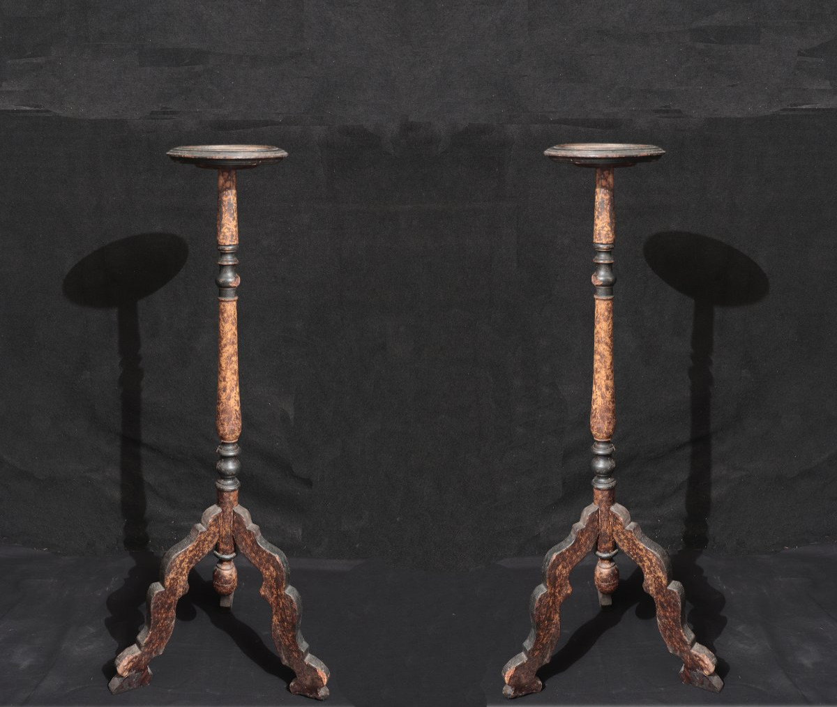 Pair Of Lacquered Gueridons, Italy , 1700s-photo-3
