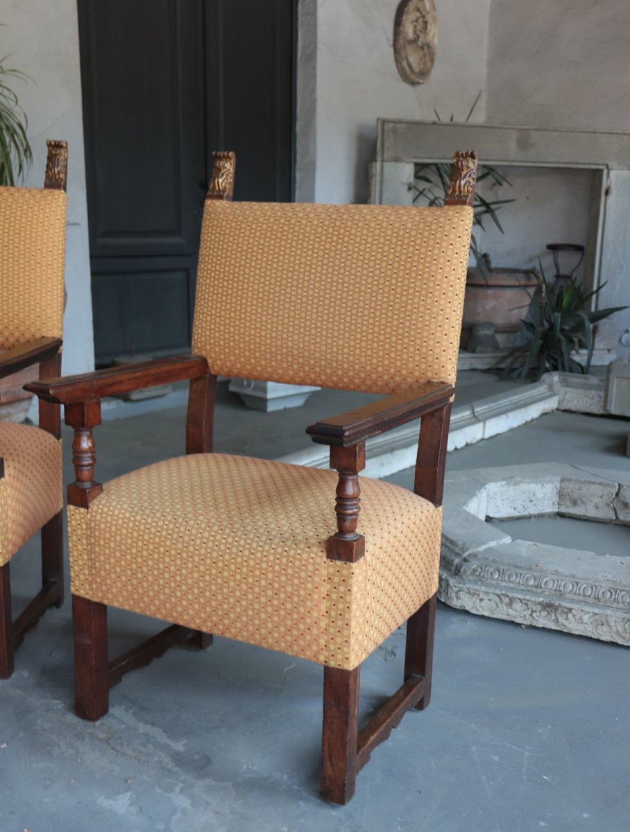 Paire De Fauteuils, Florence, 16e Siecle-photo-2