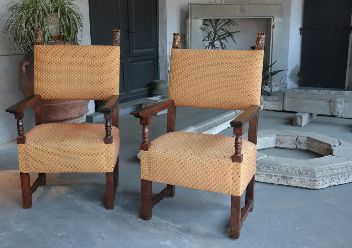 2 Armchairs, Florence, 16th Century-photo-2