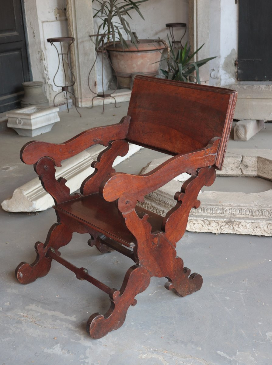 2 fauteuils Prie Dieu, Toscane, 17e Siecle-photo-4
