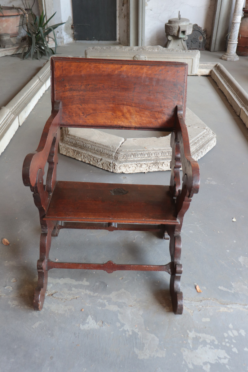 2 fauteuils Prie Dieu, Toscane, 17e Siecle-photo-3