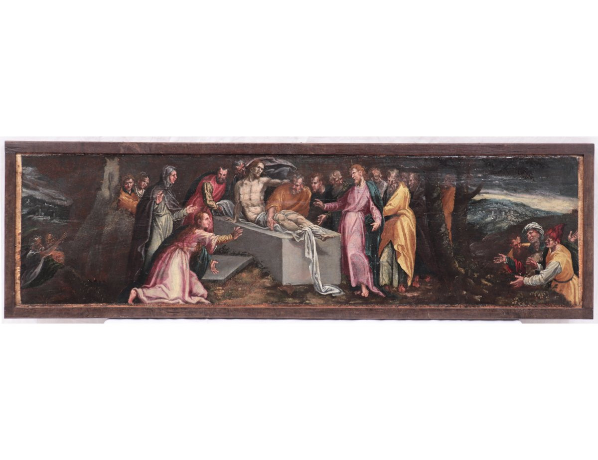 Peintre flamand, Résurrection de Lazare, 16e siècle-photo-2