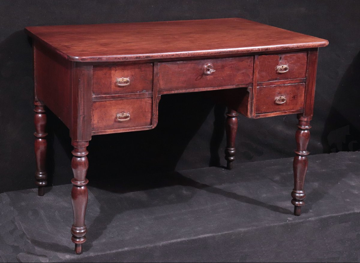 Small Walnut Desk, Tuscany, 19th Century-photo-2