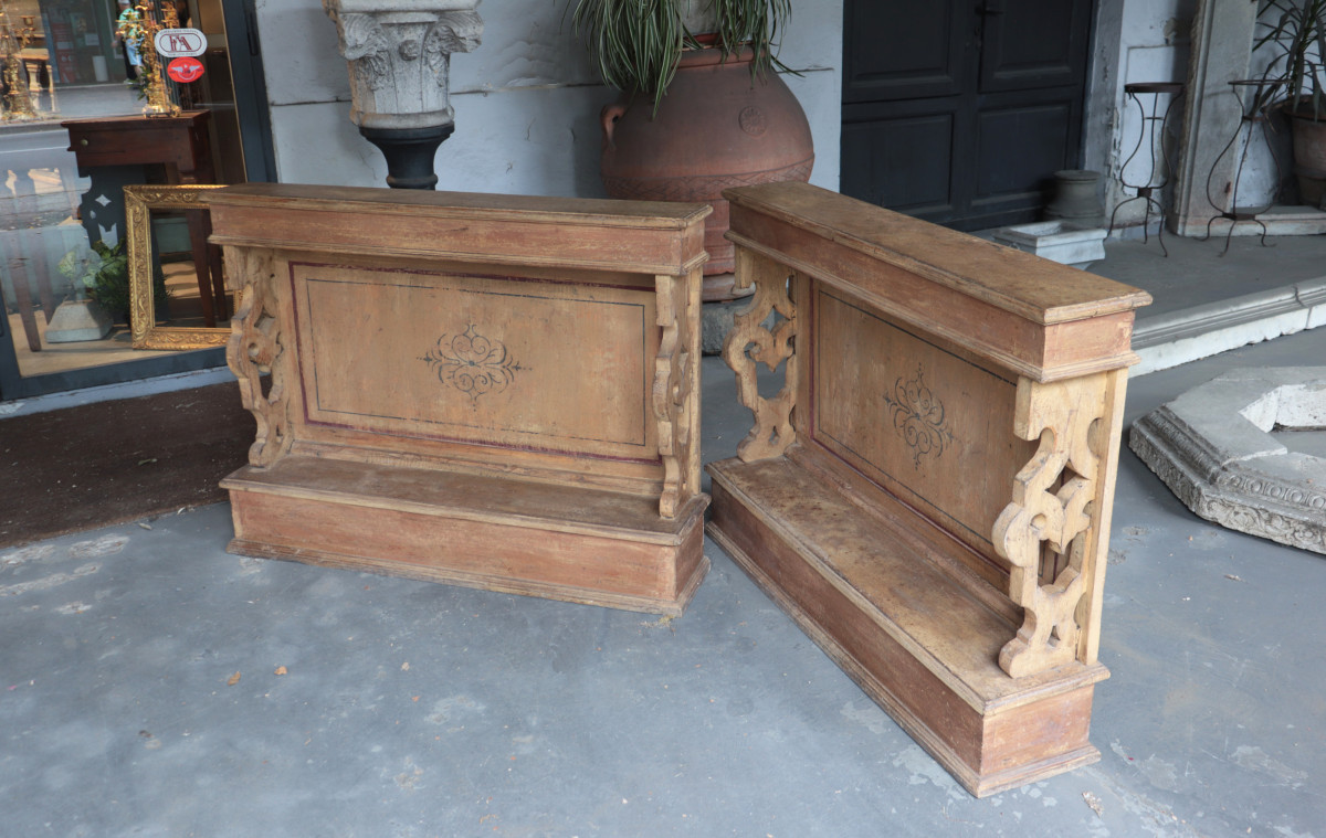 2 Lacquered Wood Balusters, Early 19th Century