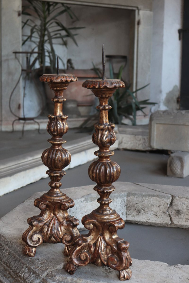 Paire de piques ciérges, Toscane, 17e Siecle-photo-4