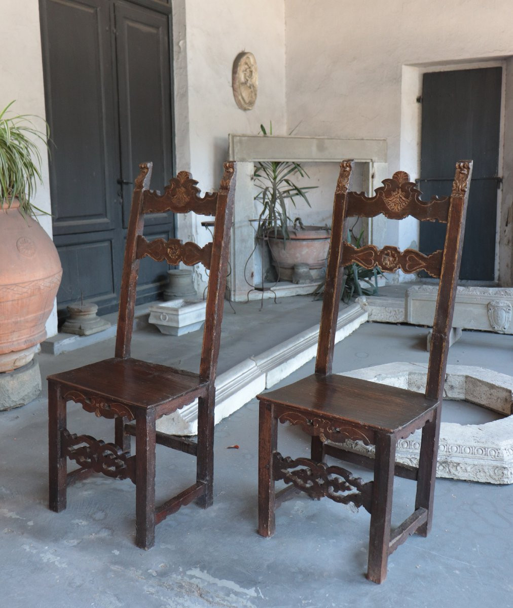 Paire de chaises, Toscane, 16e siècle-photo-2