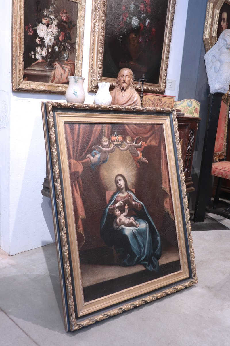 Peinture : Vierge à l'Enfant, Toscane, 17e Siècle-photo-2