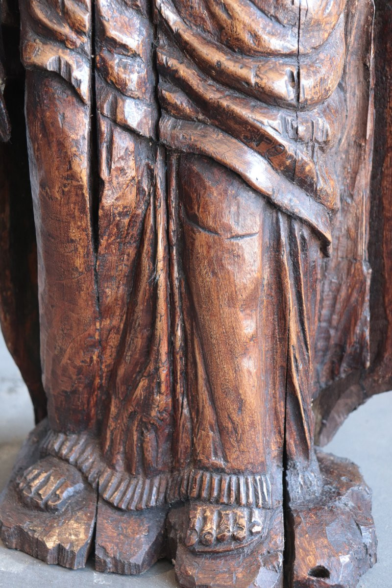 Wooden Sculpture: Madonna, 19th Century-photo-2