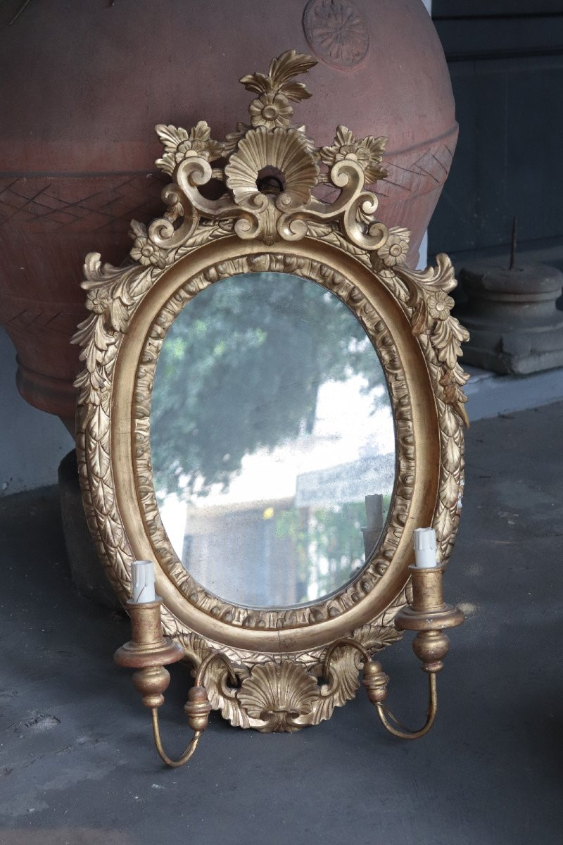 Pair Of Gilded Mirrors, 19th Century-photo-2