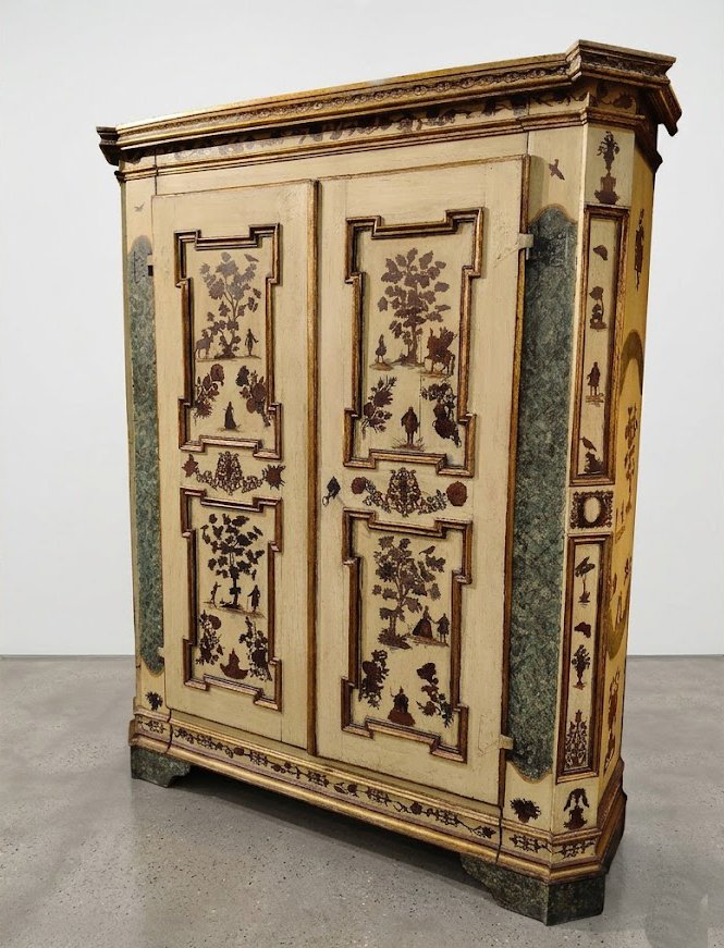 Lacquered Arte Povera Cabinet, Marche, 18th Century